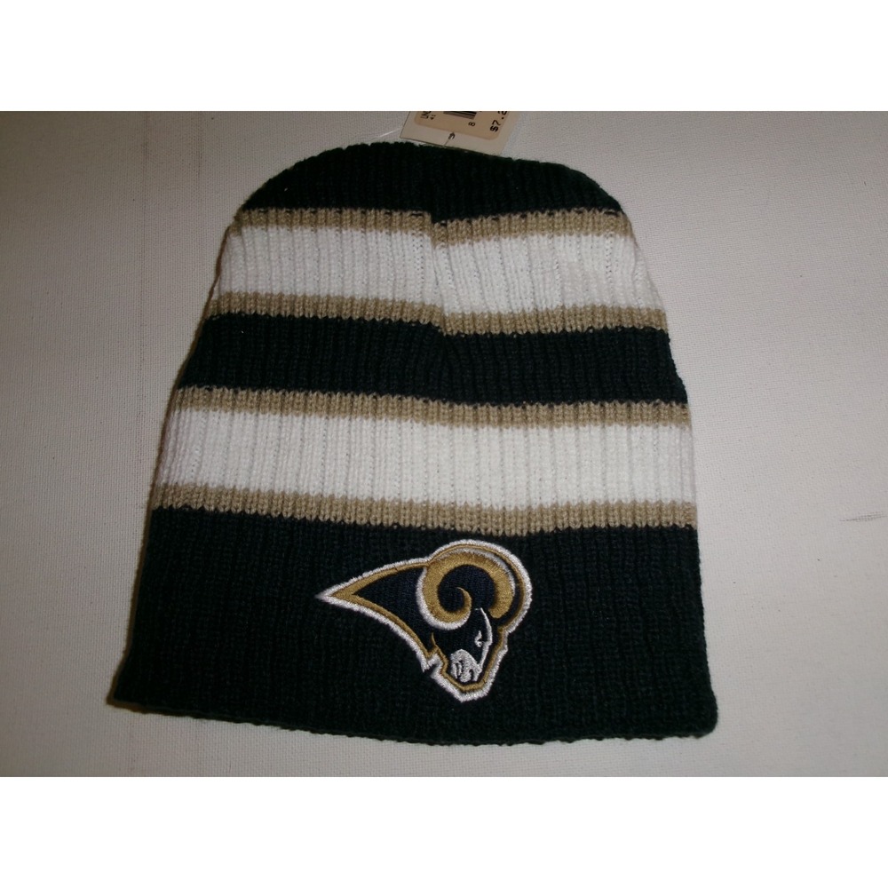 LOS ANGELES RAMS  2009  KNIT BEANIE TOBOGGAN Y2K 00s HAT CAP VINTAGE BK